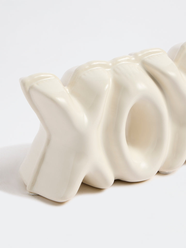 Westside Home Off-White Ceramic XOXO Decorative Object