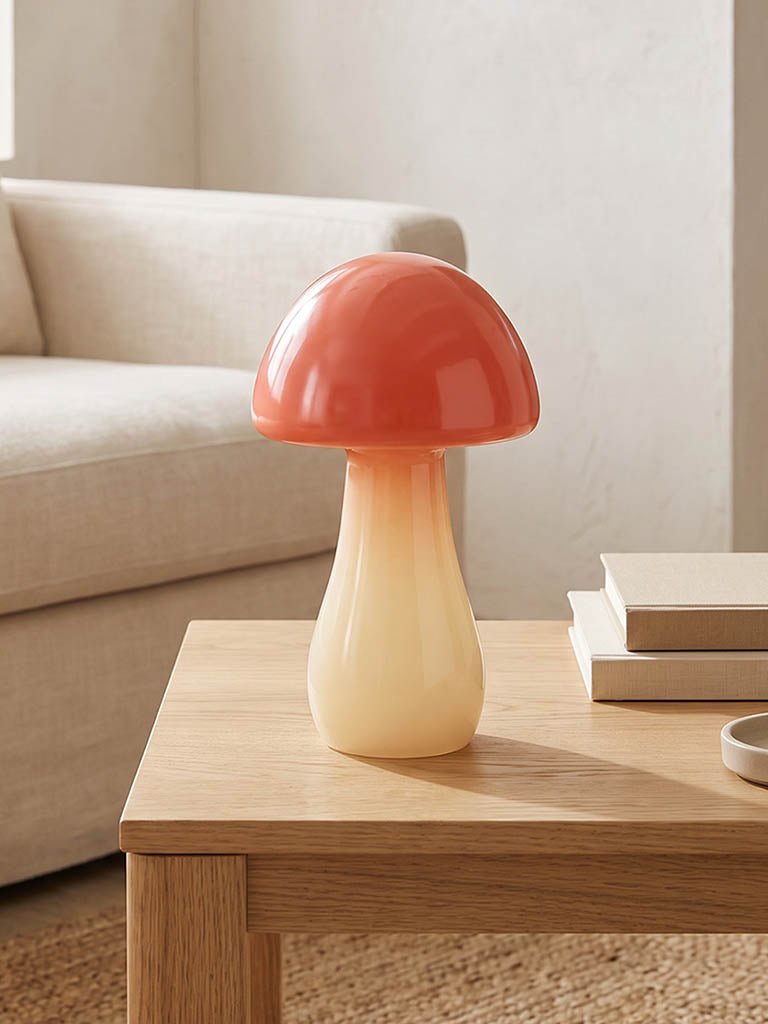 Westside Home Coral Glass Mushroom Decorative Object