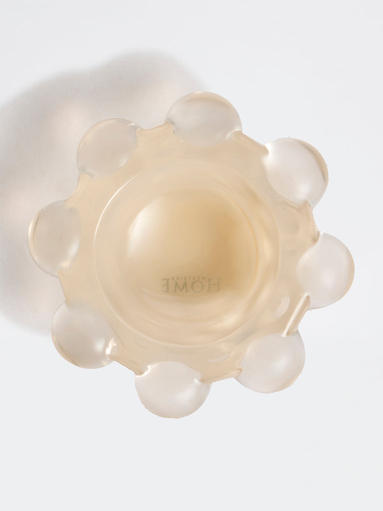 Westside Home Cream Glass Bubble Tealight Candle Holder