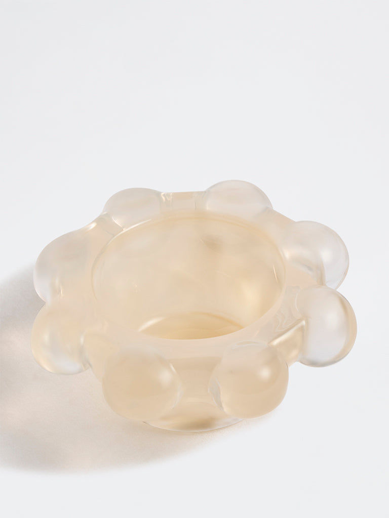 Westside Home Cream Glass Bubble Tealight Candle Holder