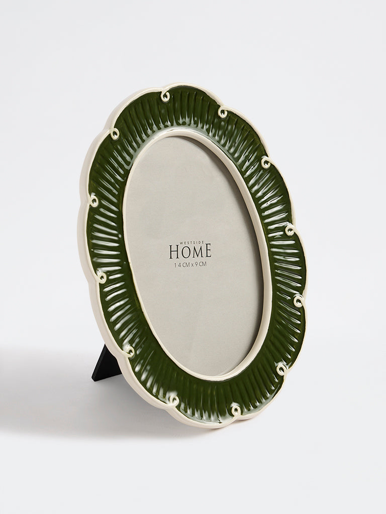 Westside Home Green Ceramic Ribbed Photoframe