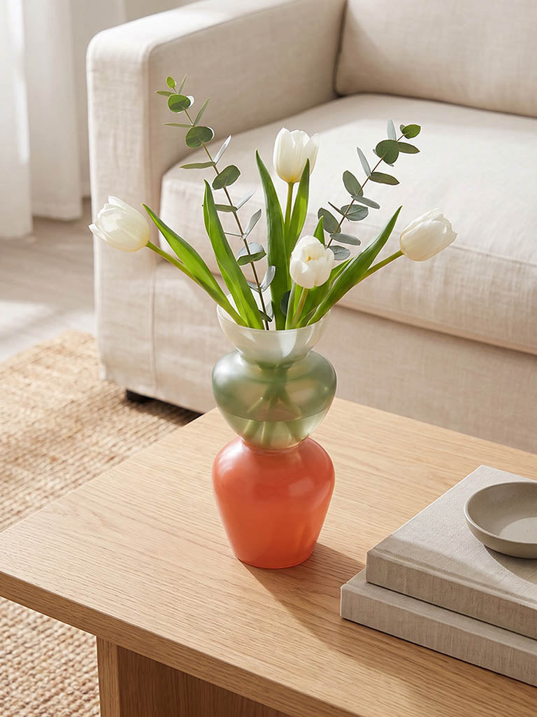 Westside Home Multicolor Three-Tiered Glass Vase