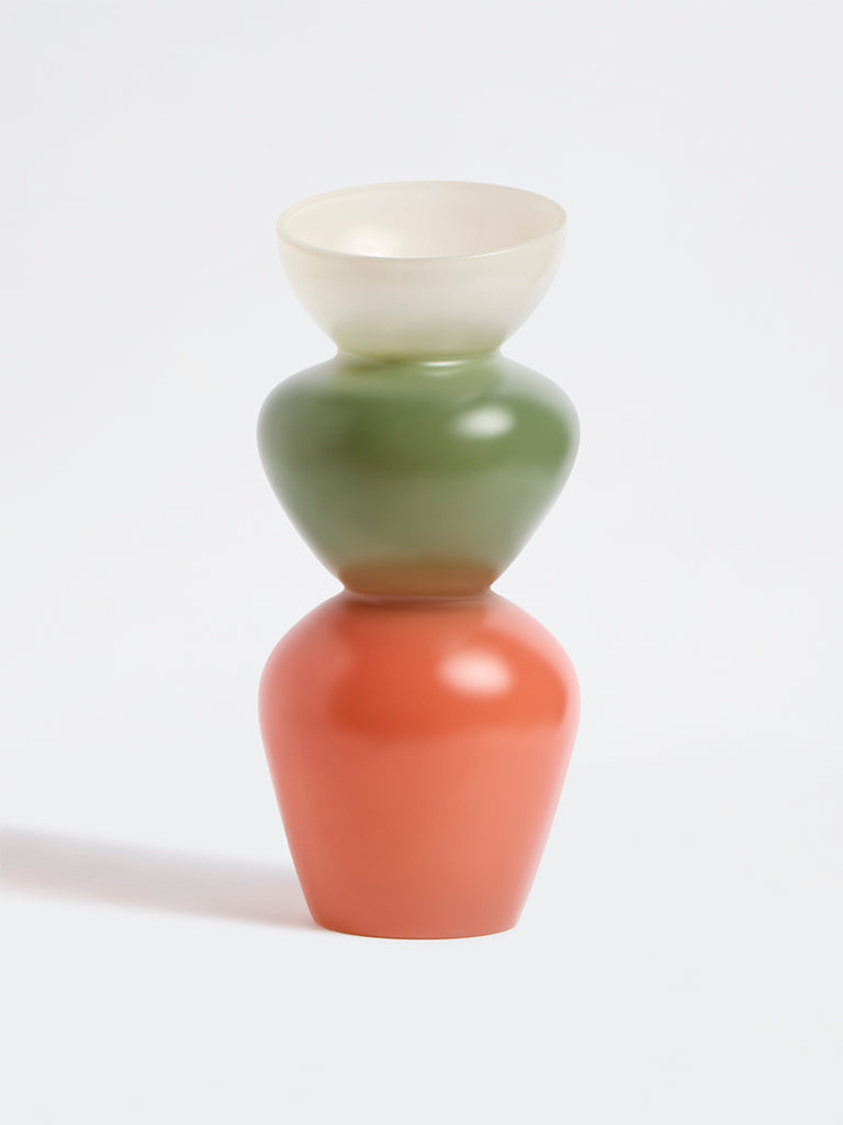 Westside Home Multicolor Three-Tiered Glass Vase