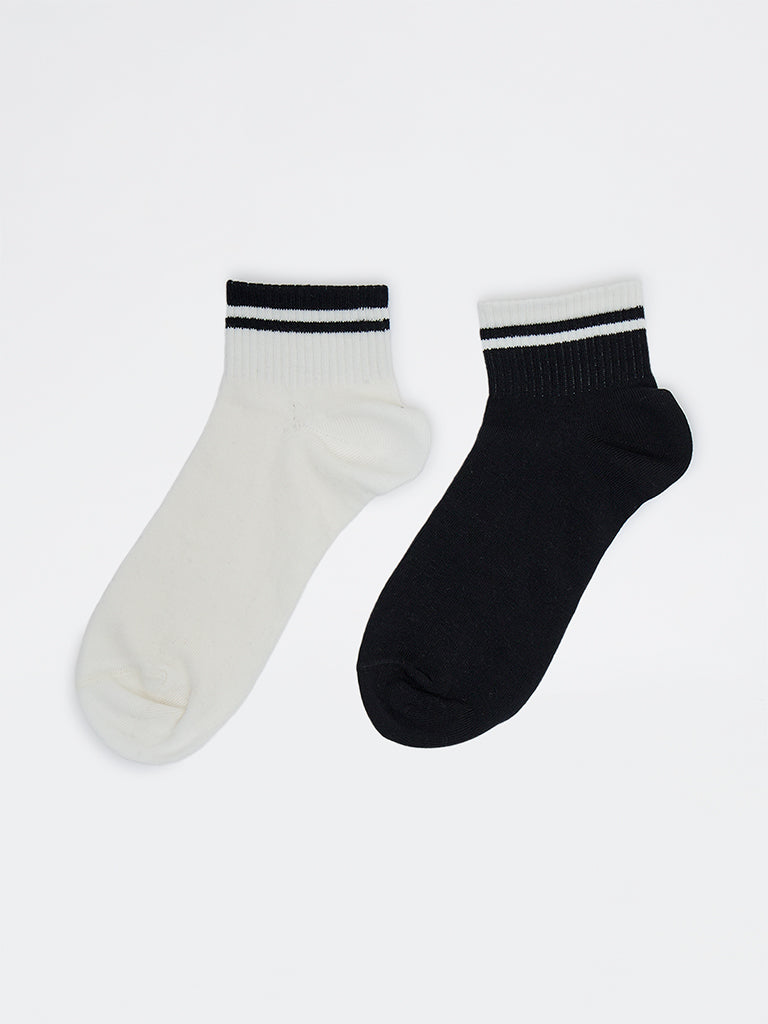 Wunderlove Black Cotton-Blend Socks - Pack of 2