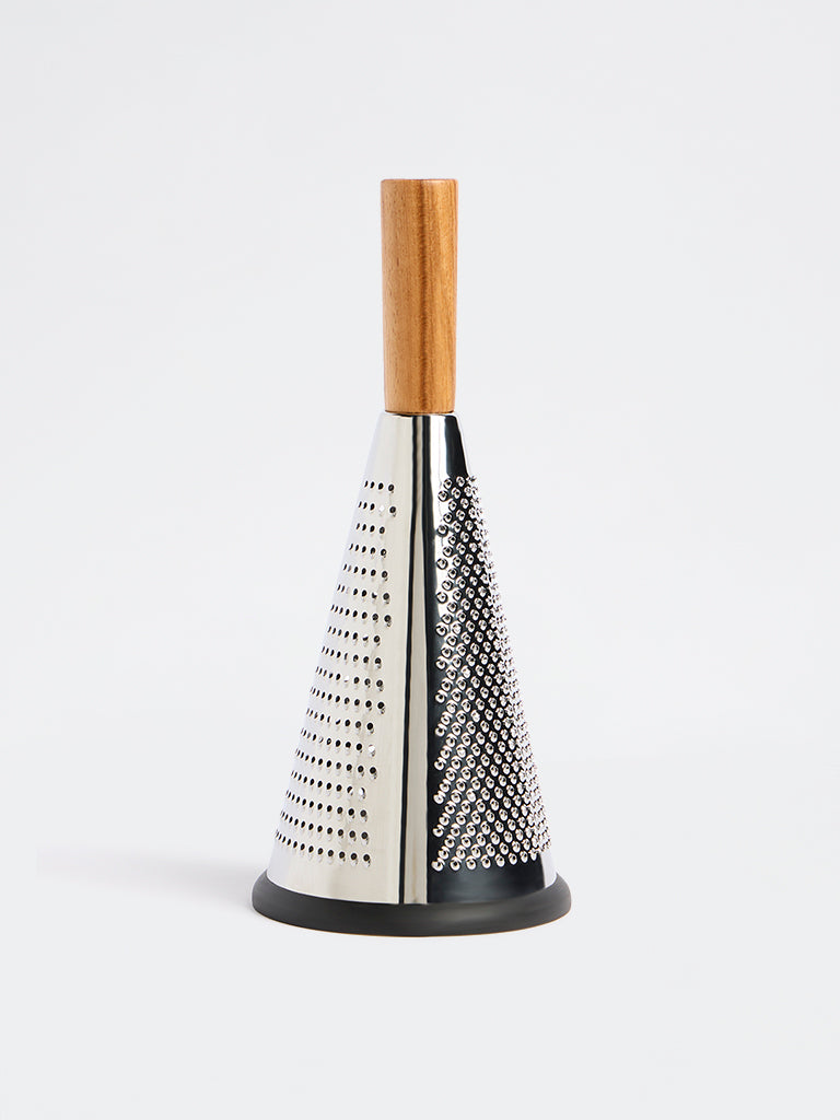 Westside Home Silver Cone Grater with Wooden Handle