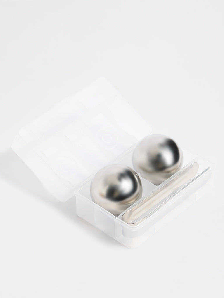 Westside Home Silver Ice Cube Set with Tong