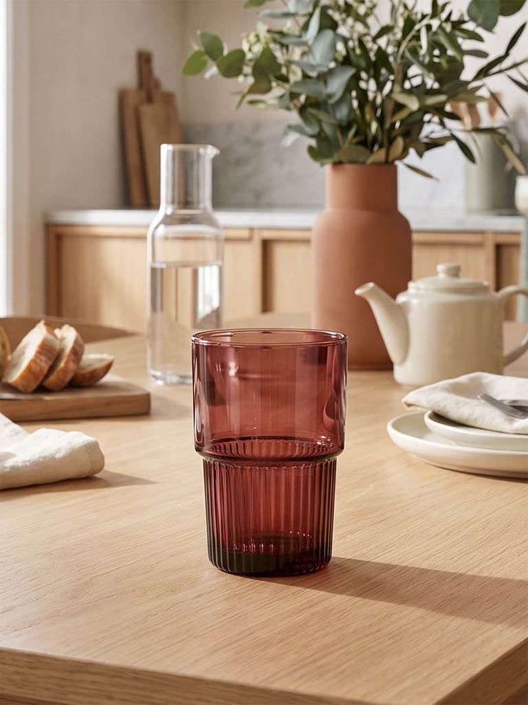 Westside Home Burgundy Stackable Glass