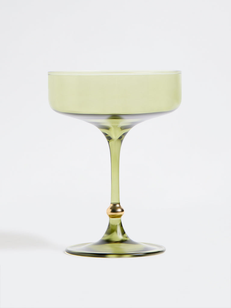 Westside Home Green Gold-Detail Coupe Glass