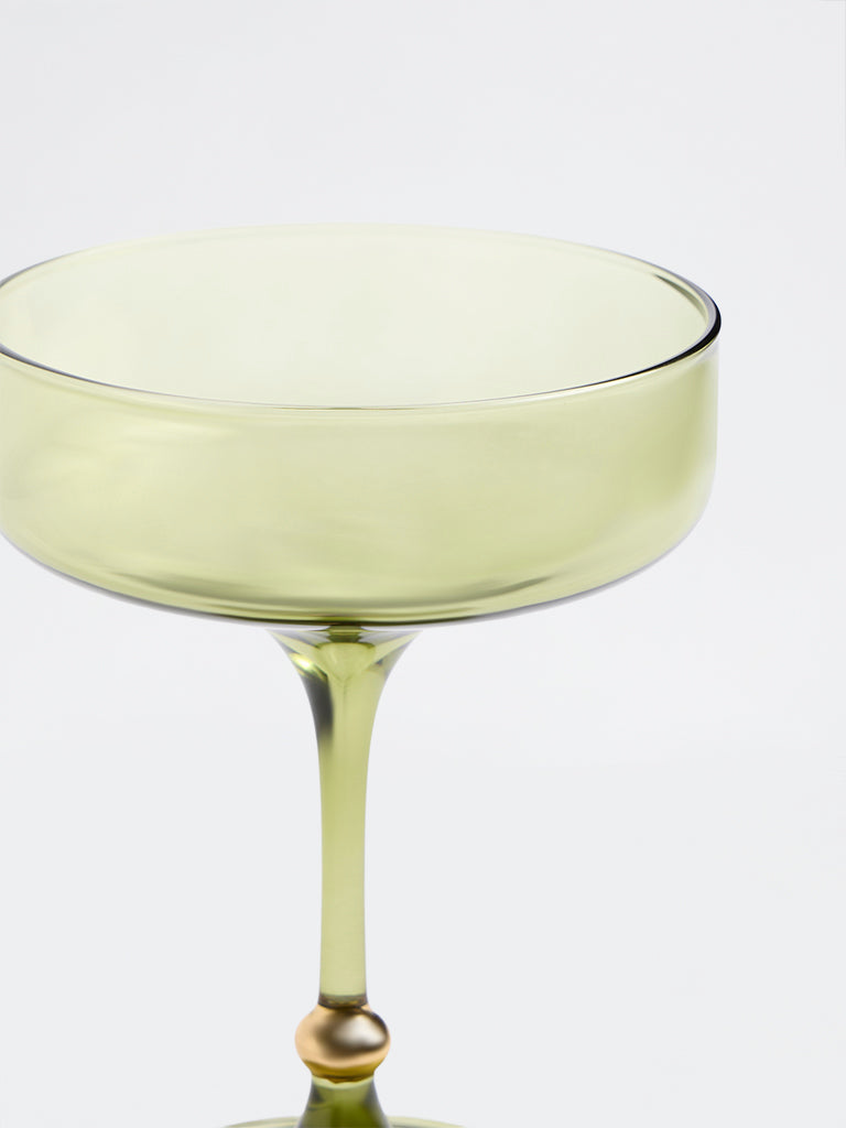 Westside Home Green Gold-Detail Coupe Glass