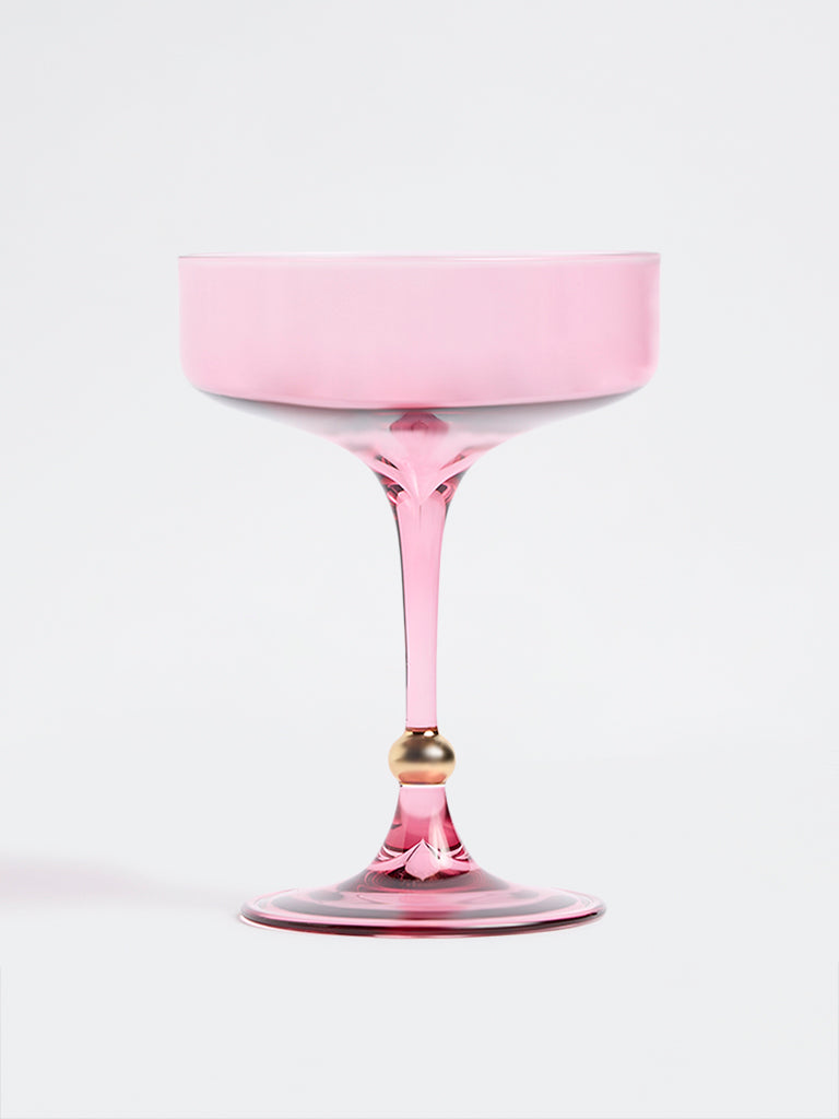 Westside Home Pink Gold-Detail Coupe Glass