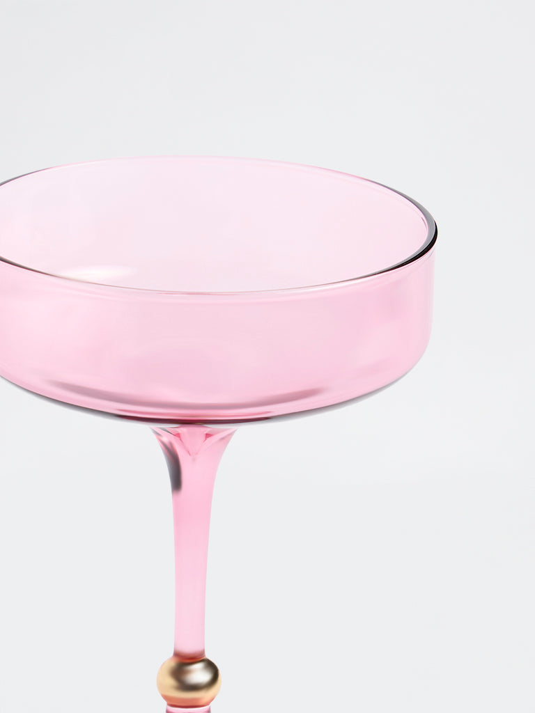 Westside Home Pink Gold-Detail Coupe Glass