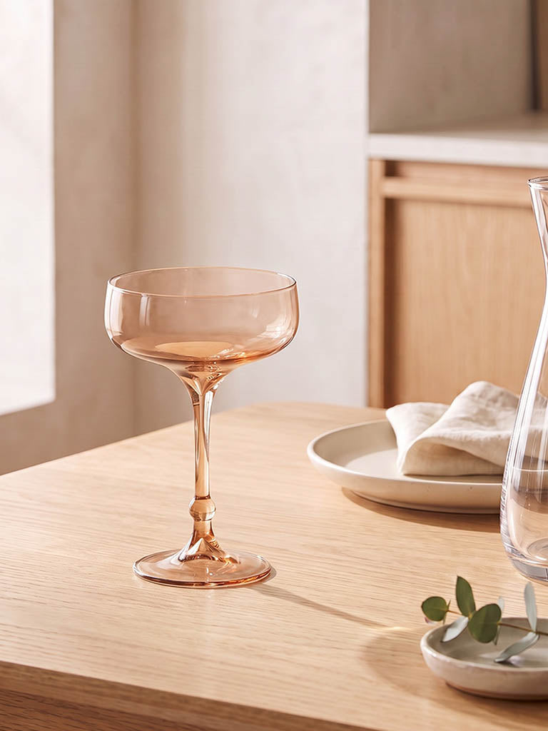 Westside Home Brown Gold-Detail Coupe Glass
