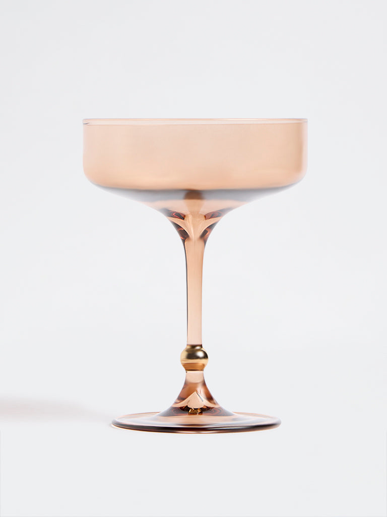 Westside Home Brown Gold-Detail Coupe Glass