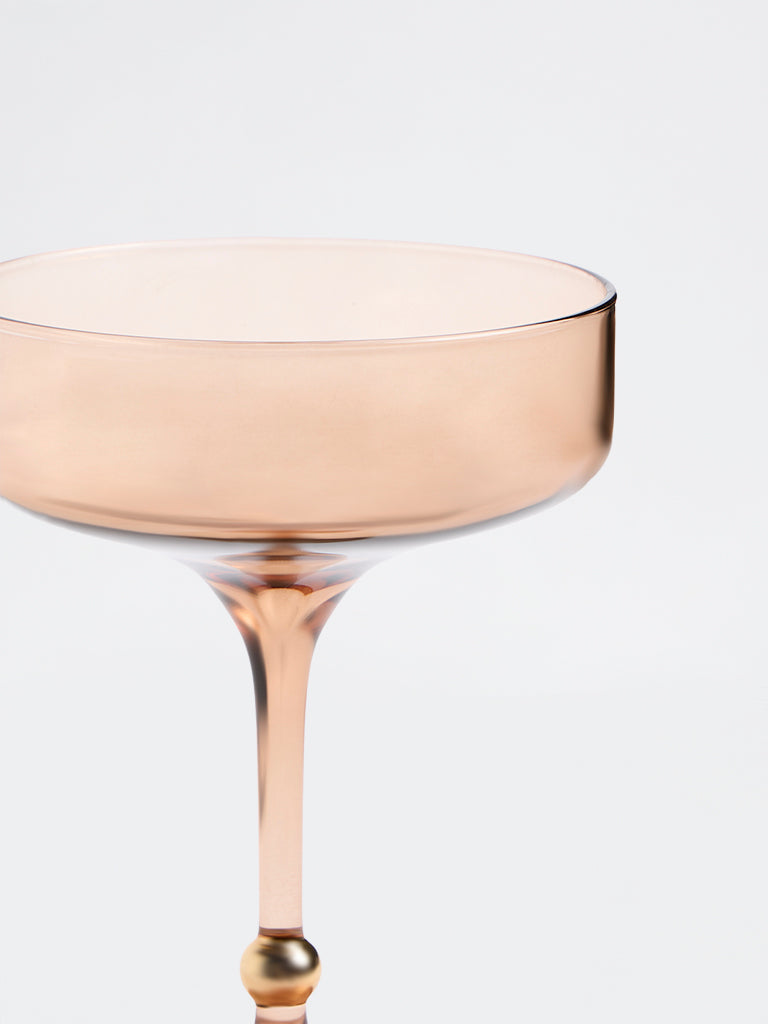 Westside Home Brown Gold-Detail Coupe Glass