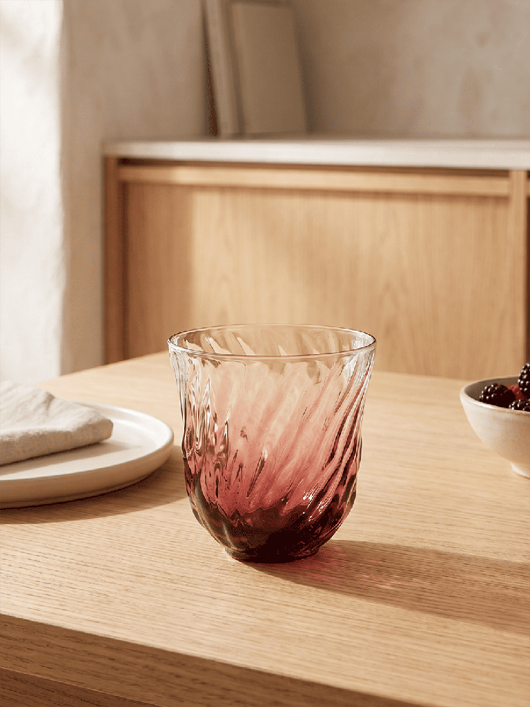 Westside Home Burgundy Textured Ombre Water Glass