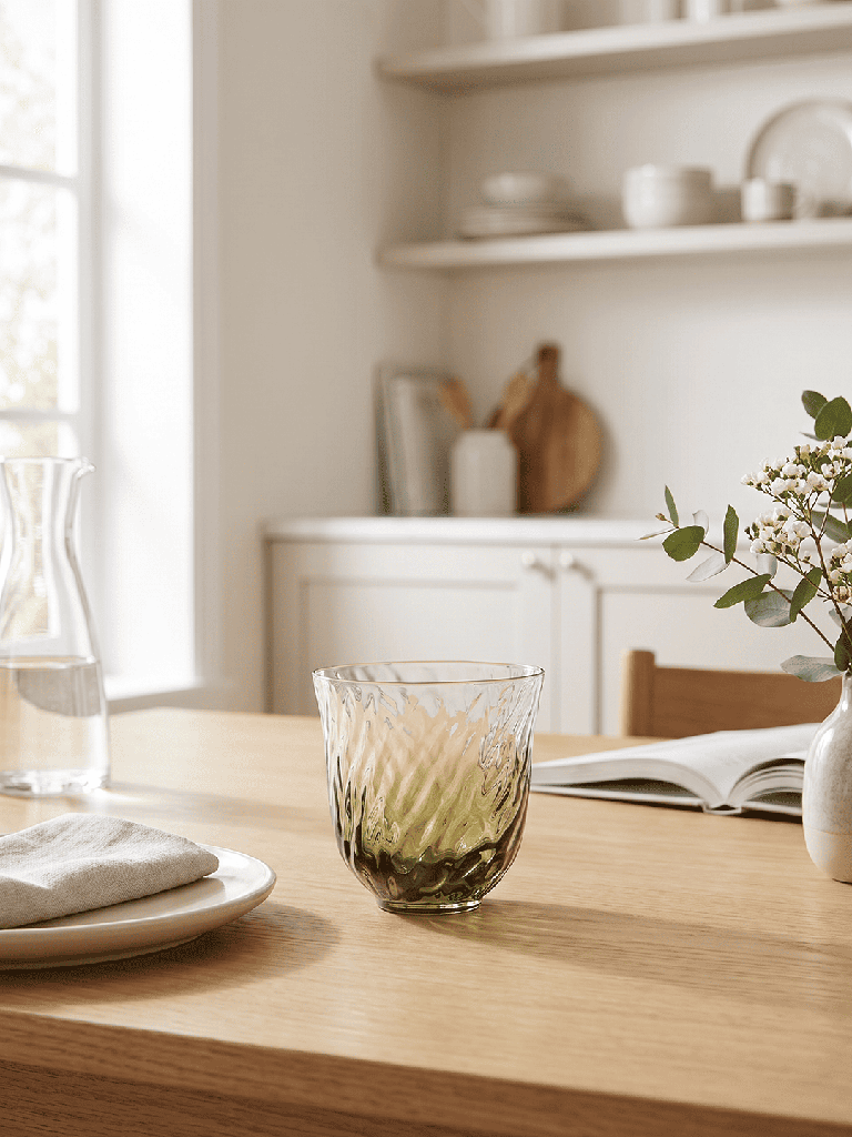 Westside Home Green Textured Ombre Water Glass