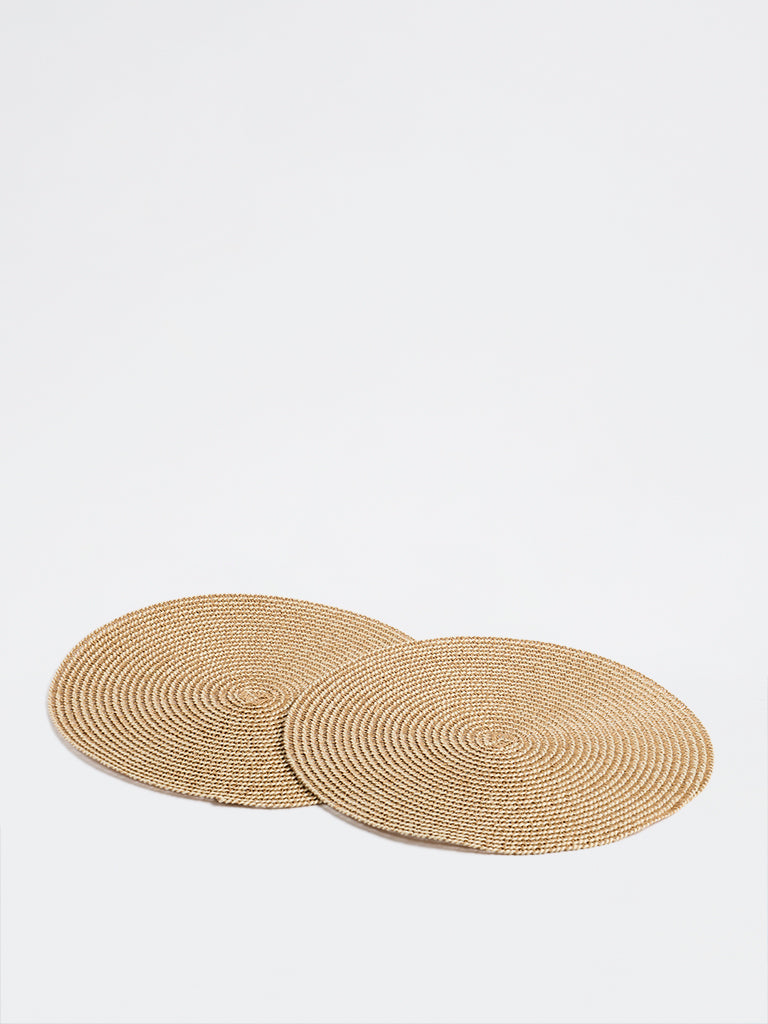Westside Home Beige Jute Woven Placemats - Set of 2