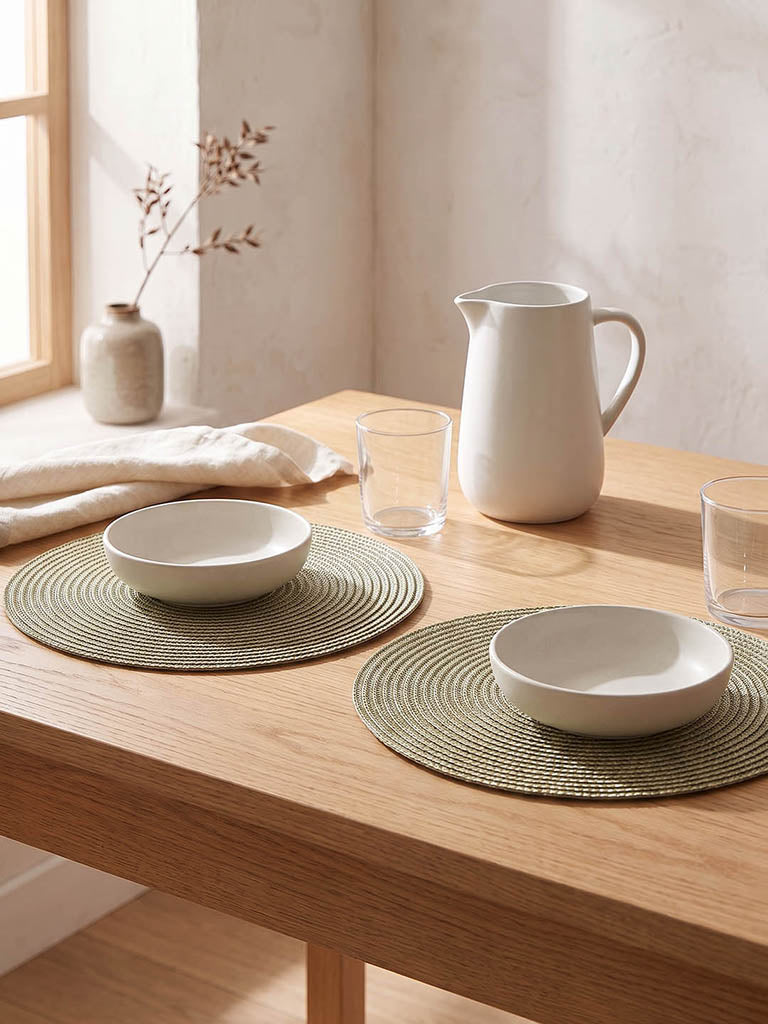 Westside Home Green Jute Woven Placemat - Set of 2