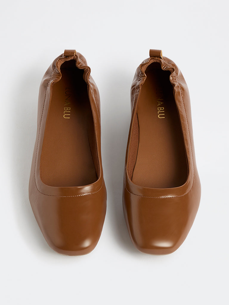 LUNA BLU Light Brown Solid Loafers