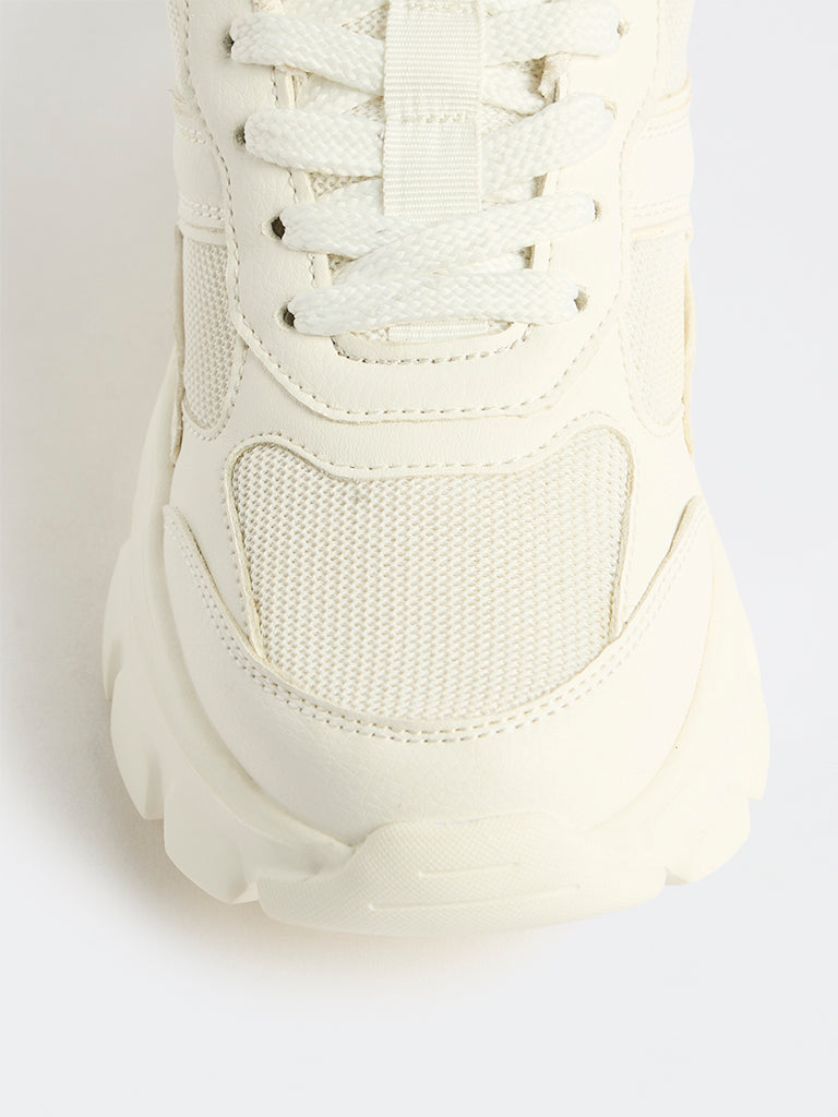 LUNA BLU White Lace-Up Sneakers