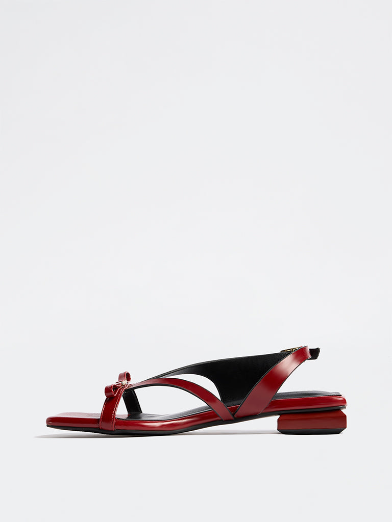 LUNA BLU Red Bow-Detail Multi-Strap Sandals
