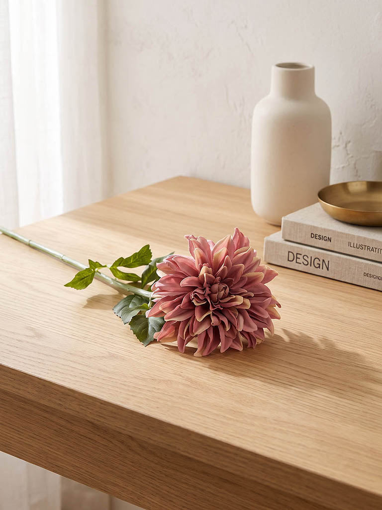 Westside Home Dusty Pink Artificial Dahlia Flower Stem
