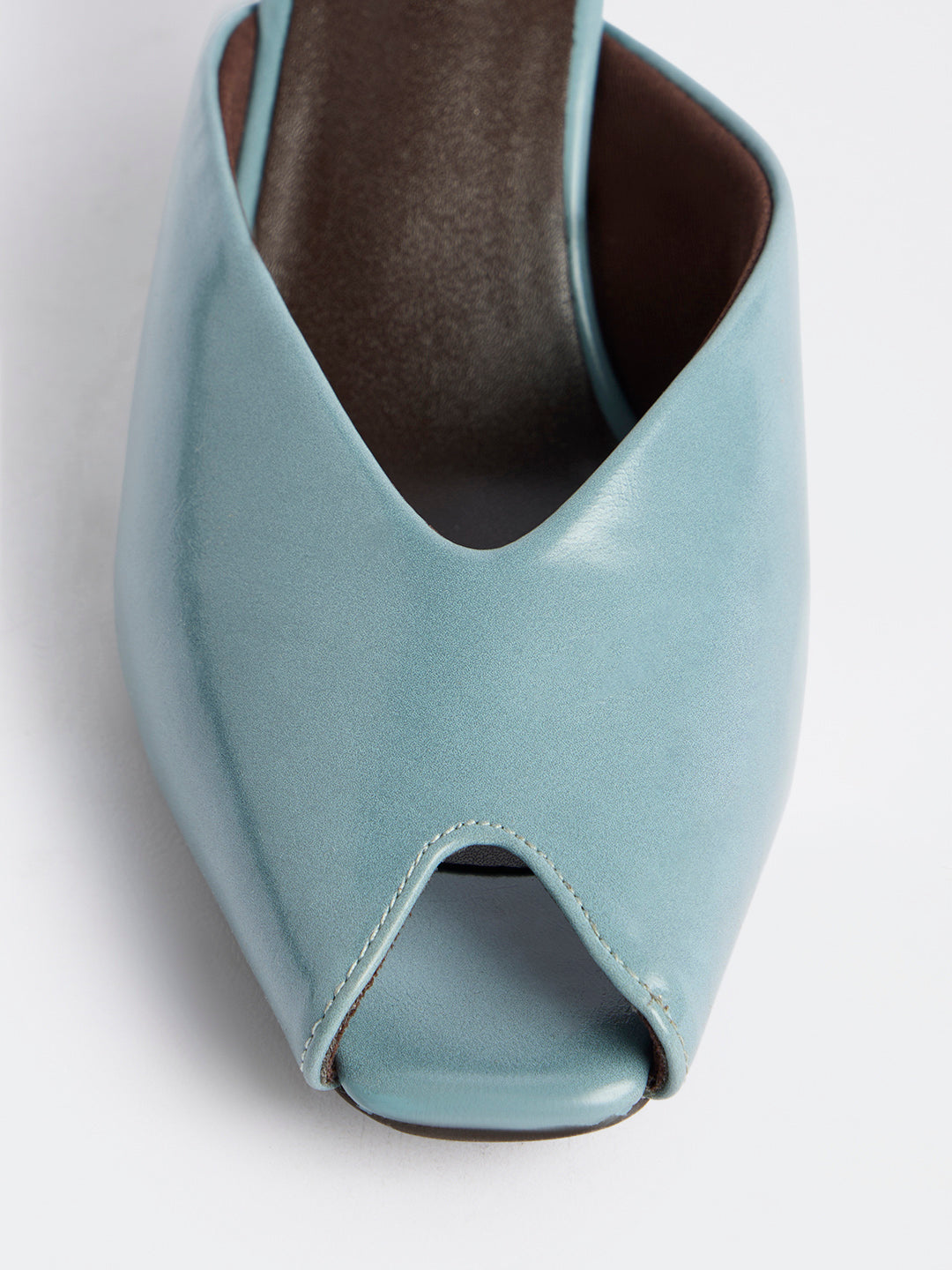 LUNA BLU Blue Peep Toe Kitten Heel Sandals