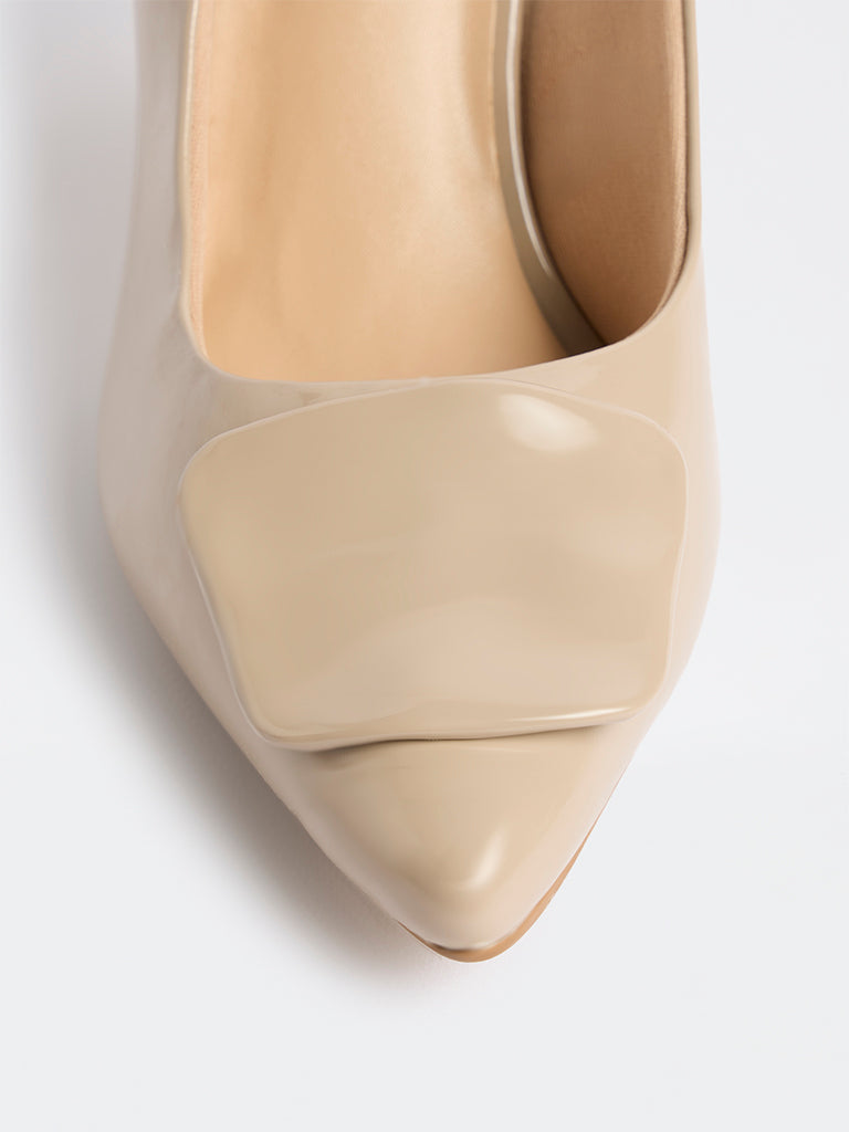 LUNA BLU Light Taupe Slingback Heel Shoes