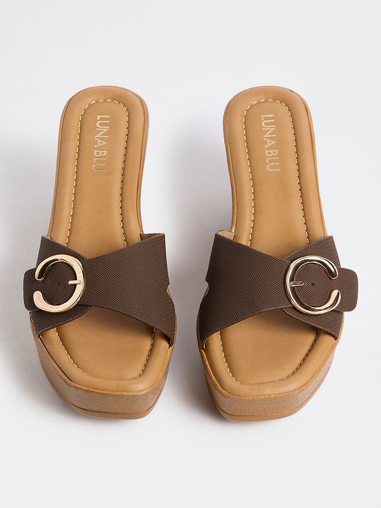 LUNA BLU Brown Heel Sandals