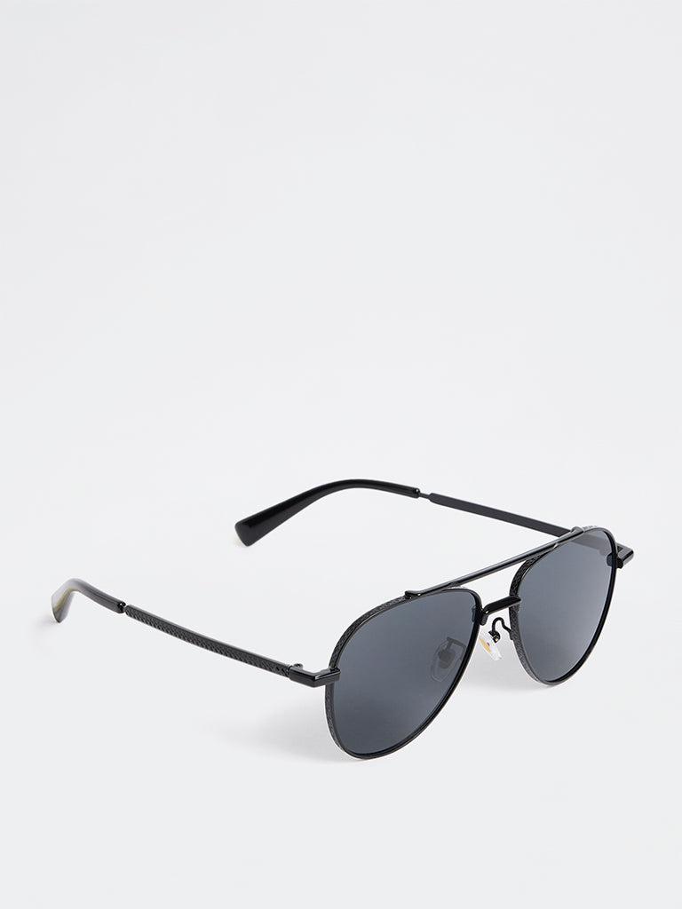 Westside Accessories Black Aviator Sunglasses - Comes with a Pouch and Cleaning Cloth