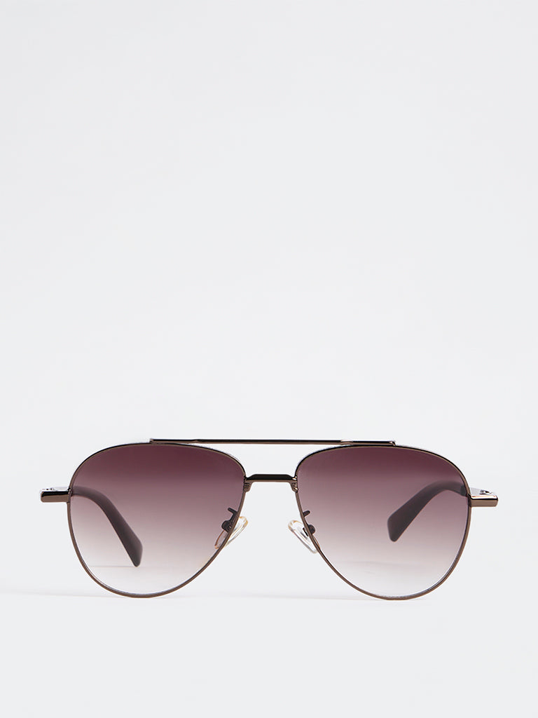 Westside Accessories Purple Aviator Sunglasses - Comes with a Pouch and Cleaning Cloth