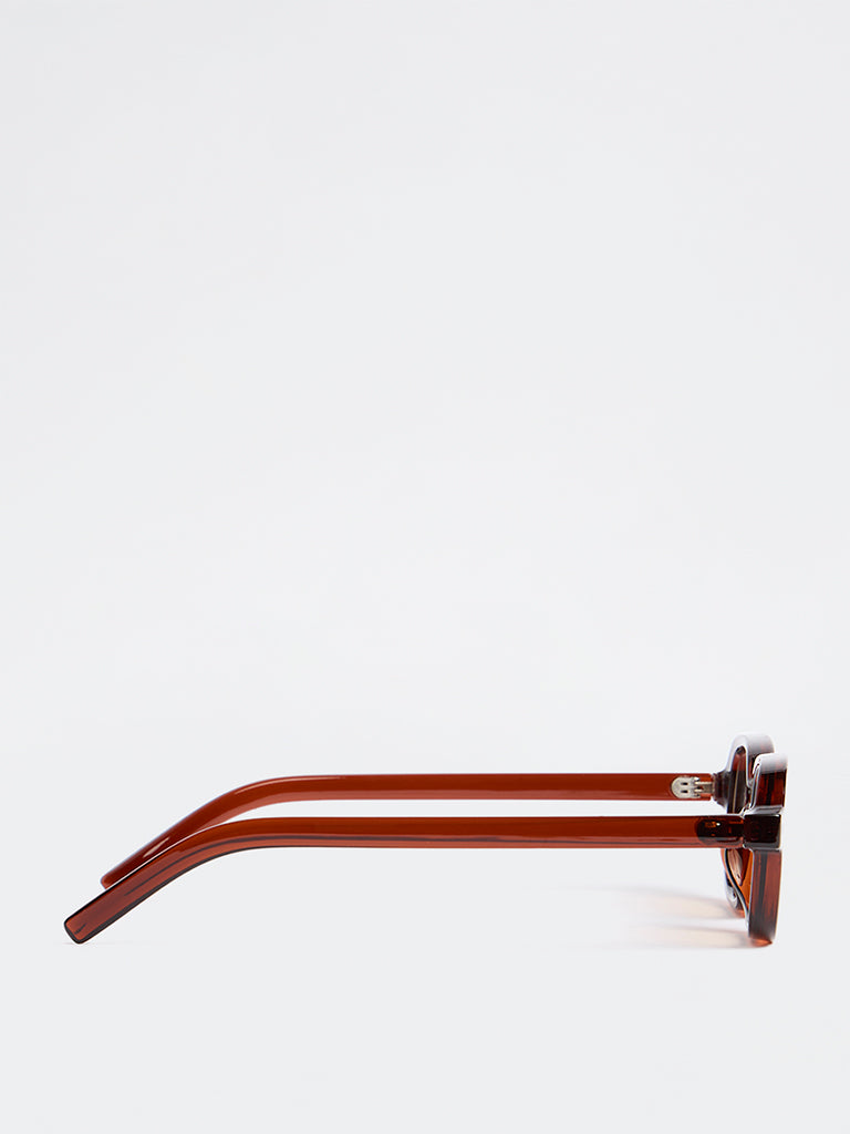 Westside Accessories Brown Rectangular Sunglasses - Comes with a Pouch and Cleaning Cloth