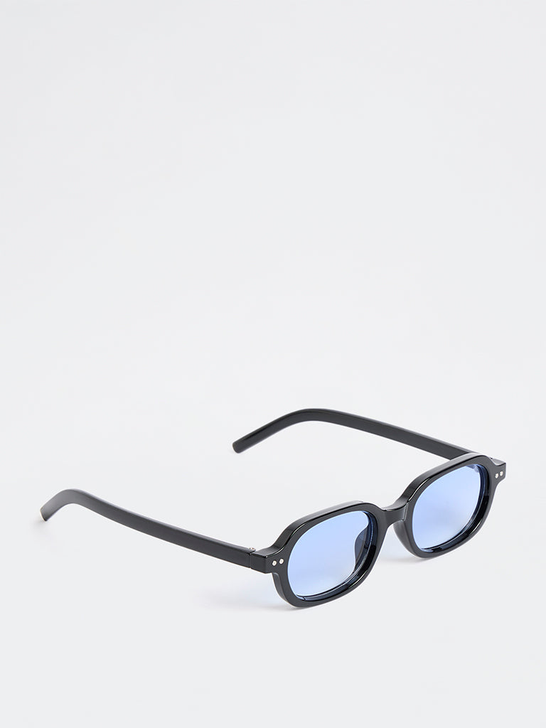 Westside Accessories Black Oval Sunglasses - Comes with a Pouch and Cleaning Cloth