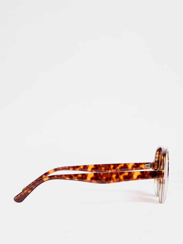 Westside Accessories Brown Tortoiseshell Aviator Sunglasses - Comes with a Pouch and Cleaning Cloth