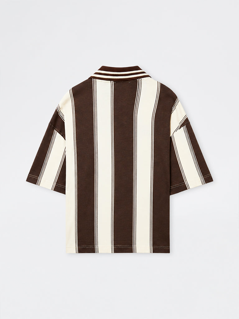 Nuon Brown Printed Relaxed-Fit T-Shirt