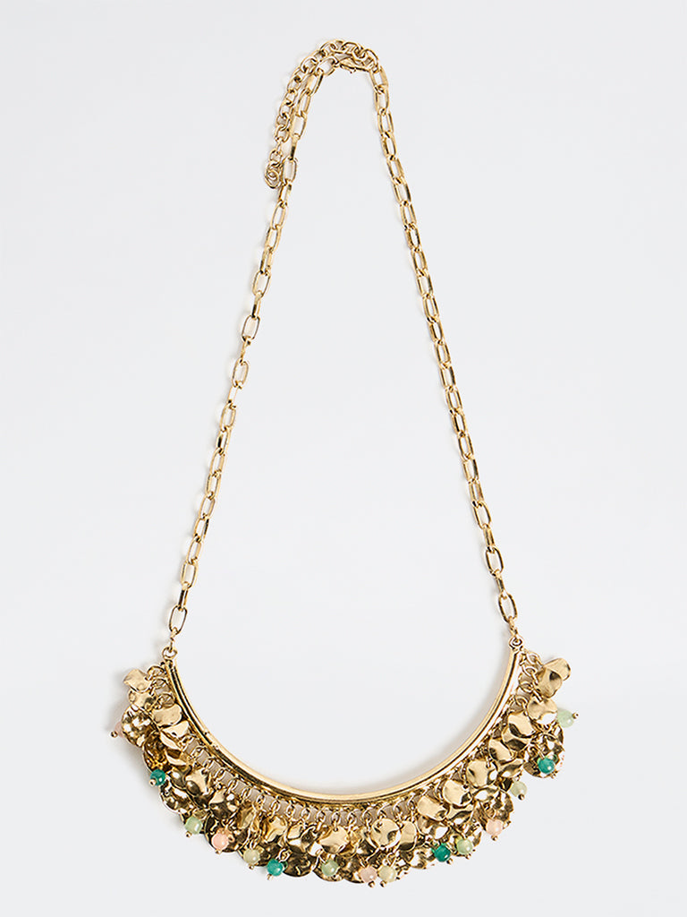 Westside Accessories Gold Coin Charm-Detailed Collar Necklace