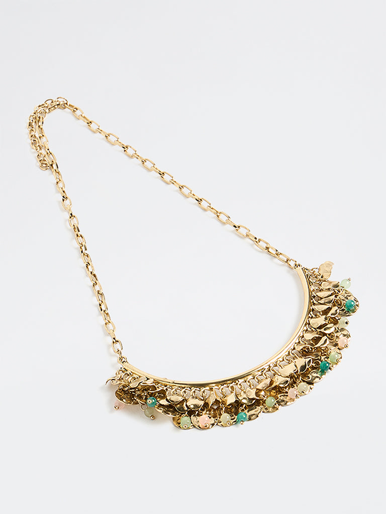 Westside Accessories Gold Coin Charm-Detailed Collar Necklace