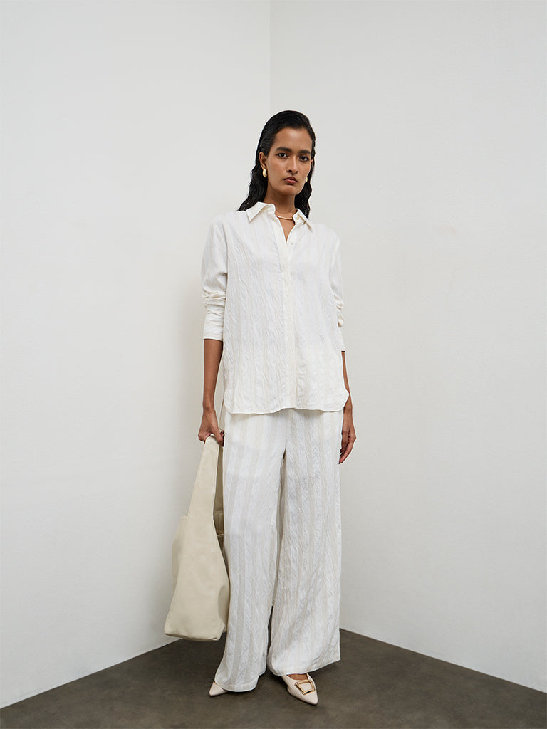 Wardrobe Ivory Striped Shirt
