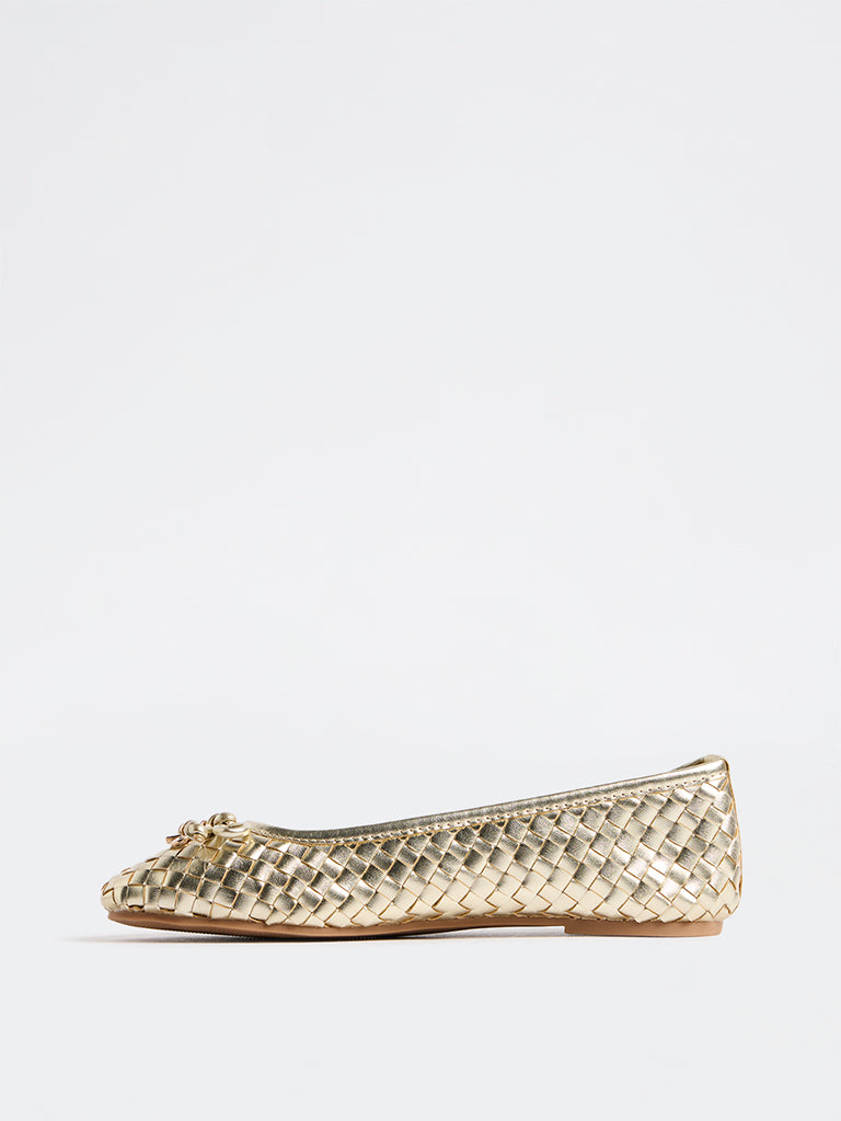 LUNA BLU Gold Ballerinas