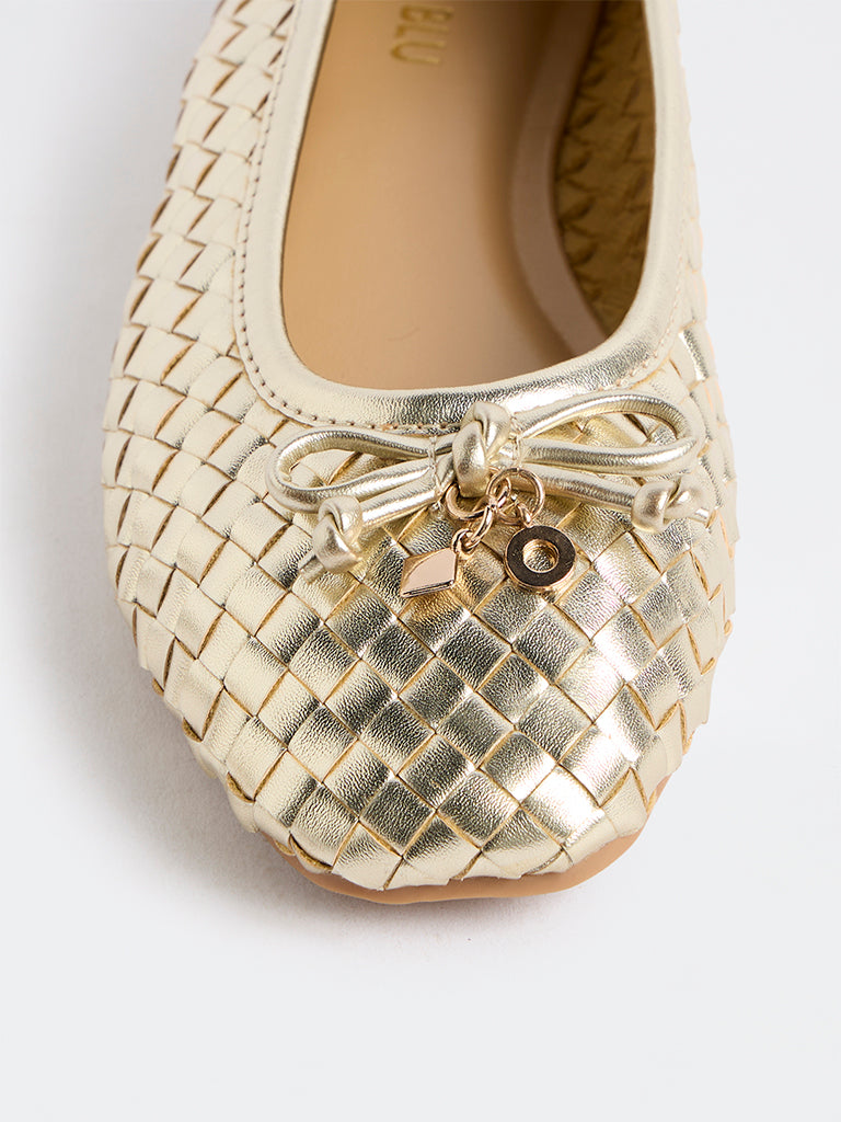 LUNA BLU Gold Ballerinas