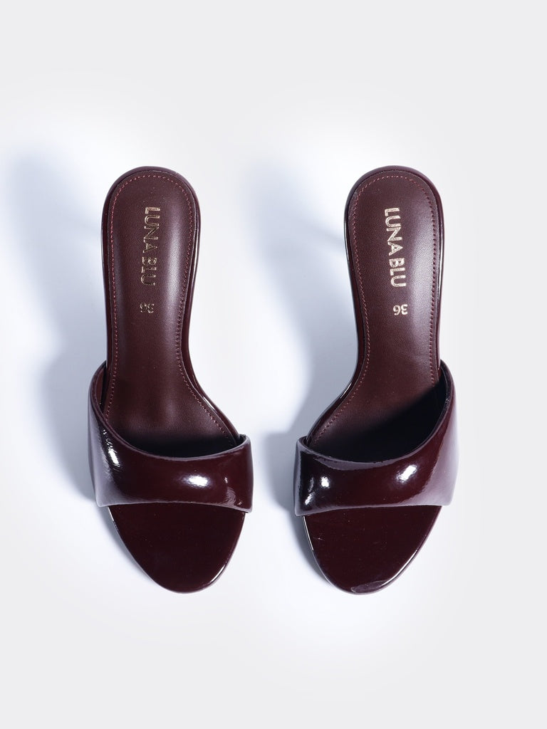 LUNA BLU Burgundy Stiletto Heel Mules
