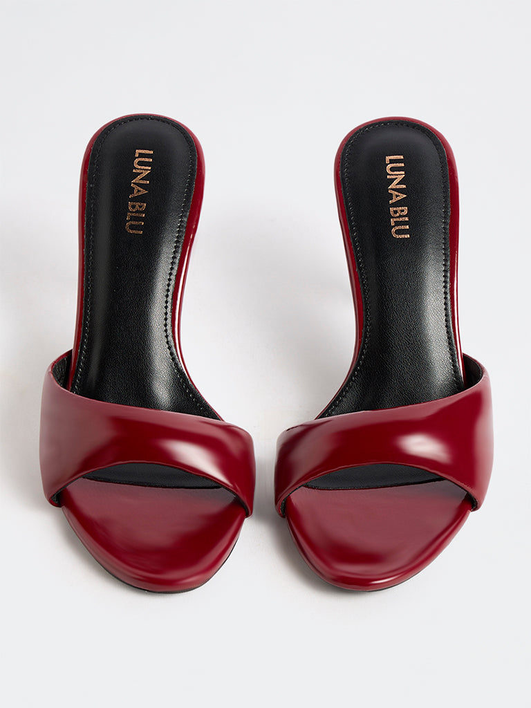 LUNA BLU Red Stiletto Heel Sandals