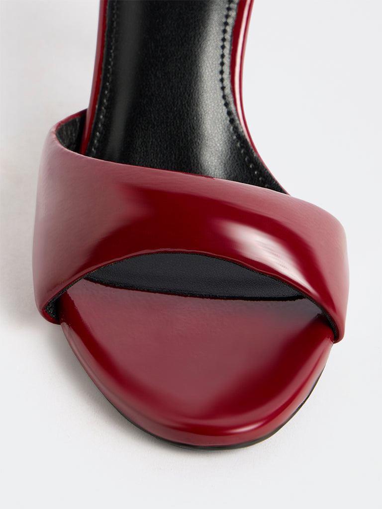 LUNA BLU Red Stiletto Heel Sandals