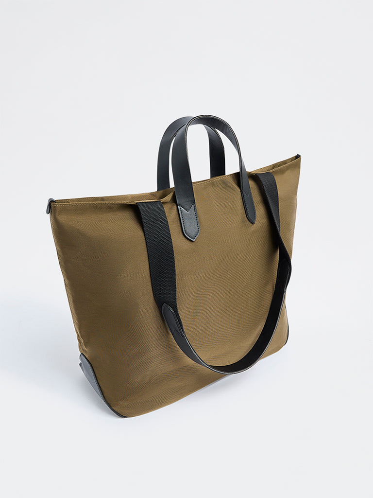 Westside Dark Olive Solid Tote Bag