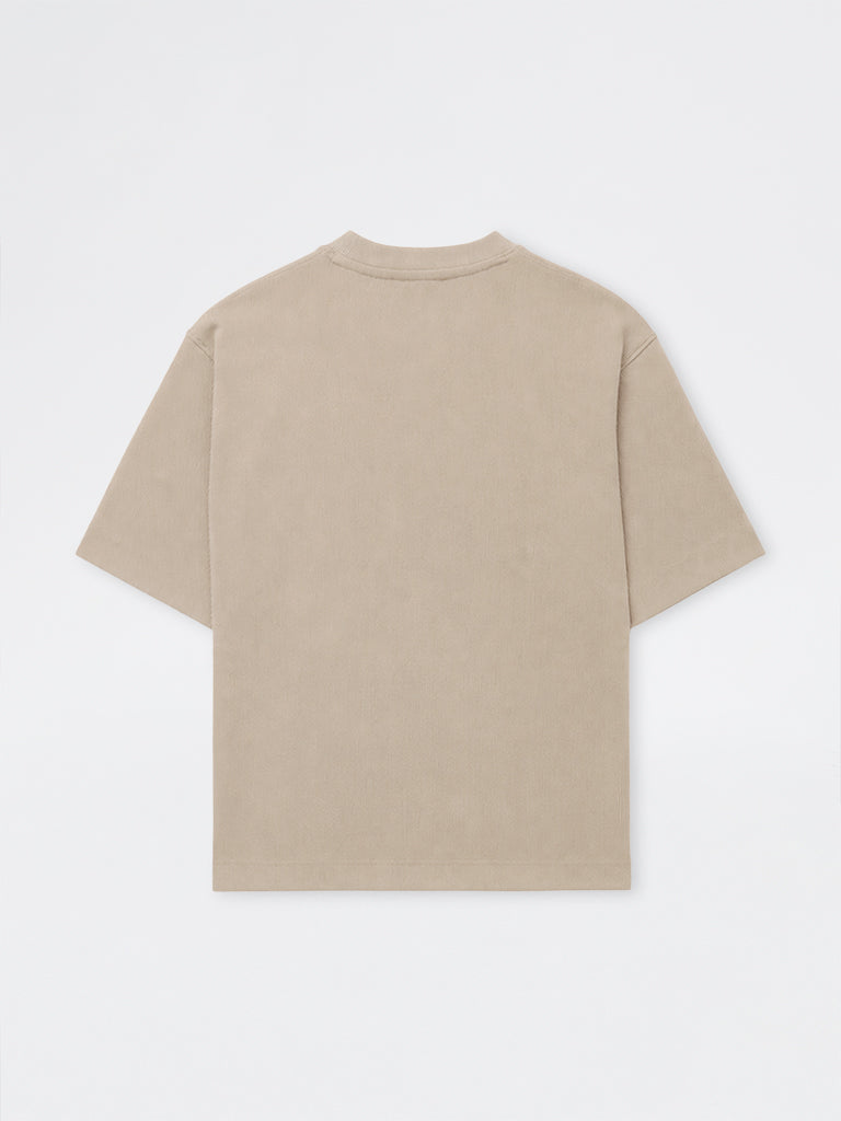 Nuoflexx Beige Textured Relaxed-Fit Cotton-Blend T-Shirt