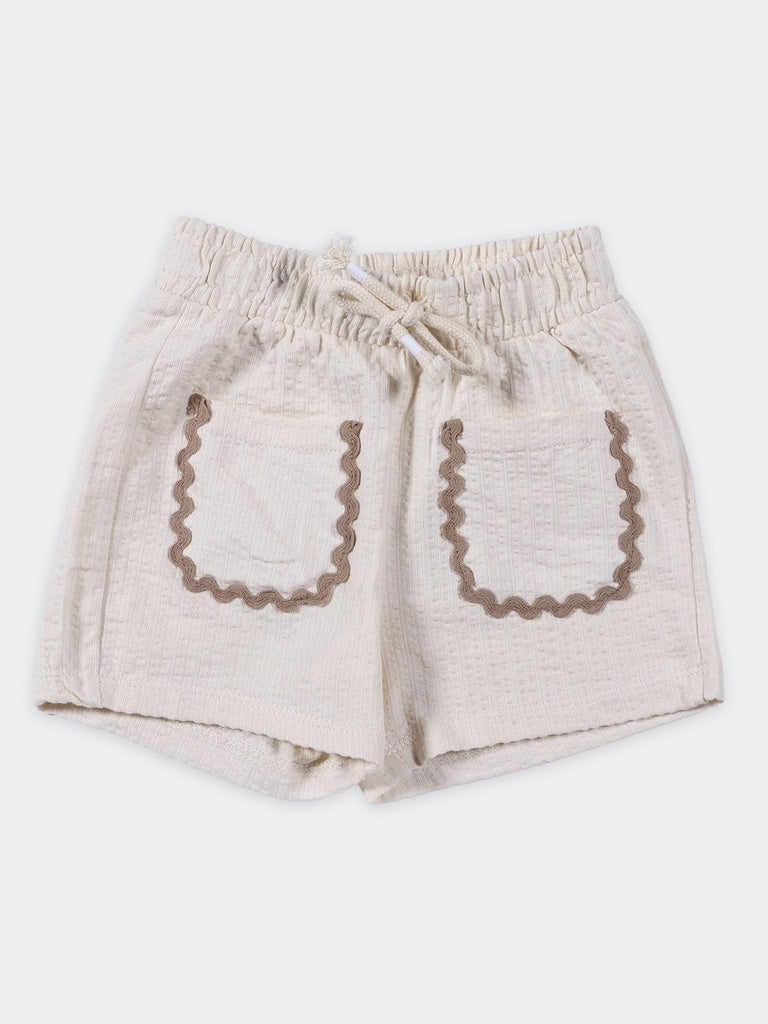 HOP Kids Girls Jacquard Stone Cotton Shorts