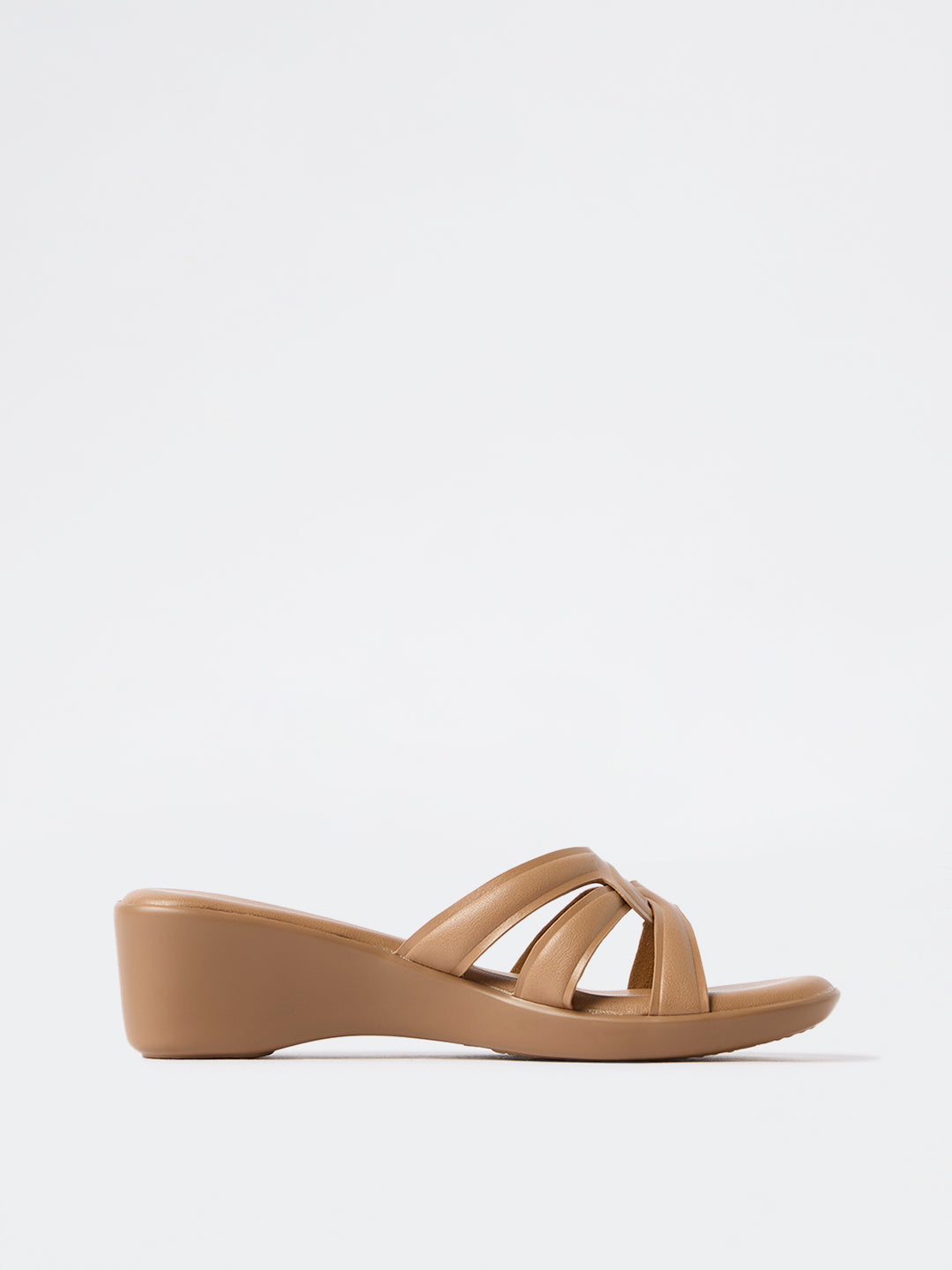 LUNA BLU Beige Multi-Strap Comfort Sandals