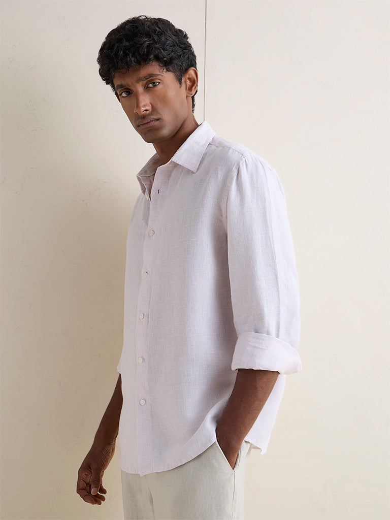 Ascot Mauve Relaxed-Fit Linen Shirt