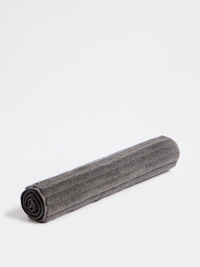 Westside Home Charcoal Self-Striped Hand Towel