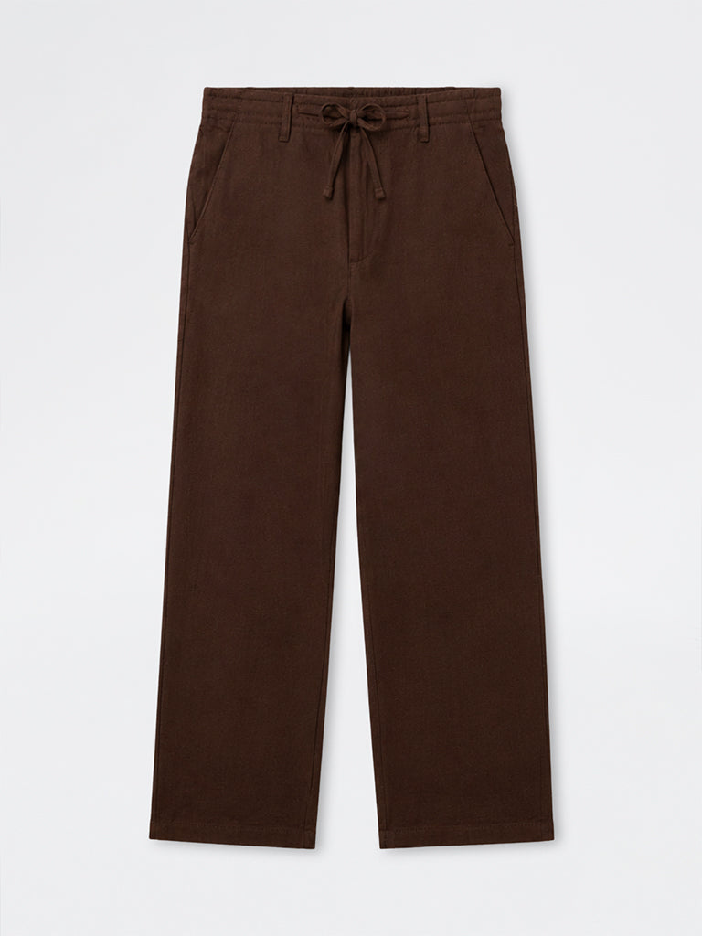 ETA Dark Brown Relaxed-Fit Mid-Rise Cotton-Blend Chinos
